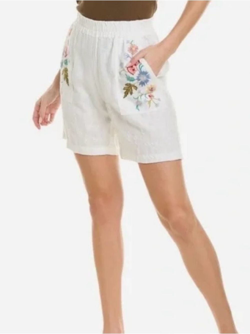 Johnny Was Embroidered shorts